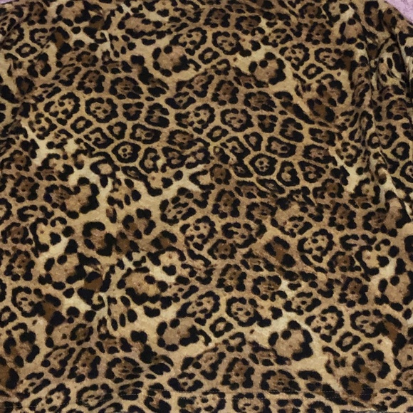 Girls Night Out Warm Felt Sexy Leopard Print Cheetah Long Sleeves thermal Top - Picture 3 of 16